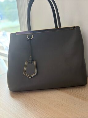 Fendi Green Saffiano Leather 2Jours Tote Bag
